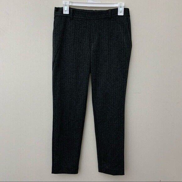 Banana Republic Factory Gray Pinstripe Pull On Career Pants Pockets Womens 4 - Picture 1 of 7